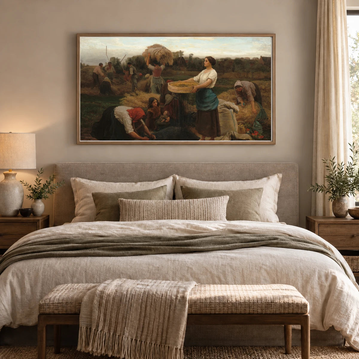The Colza (harvesting Rapeseed) 2014.136.21 — Famous Paintings shown in a styled interior