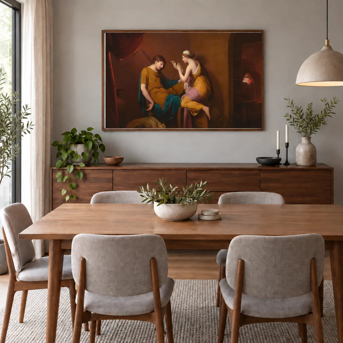 The Corinthian Maid 1983.1.46 — Famous Paintings shown in a styled interior