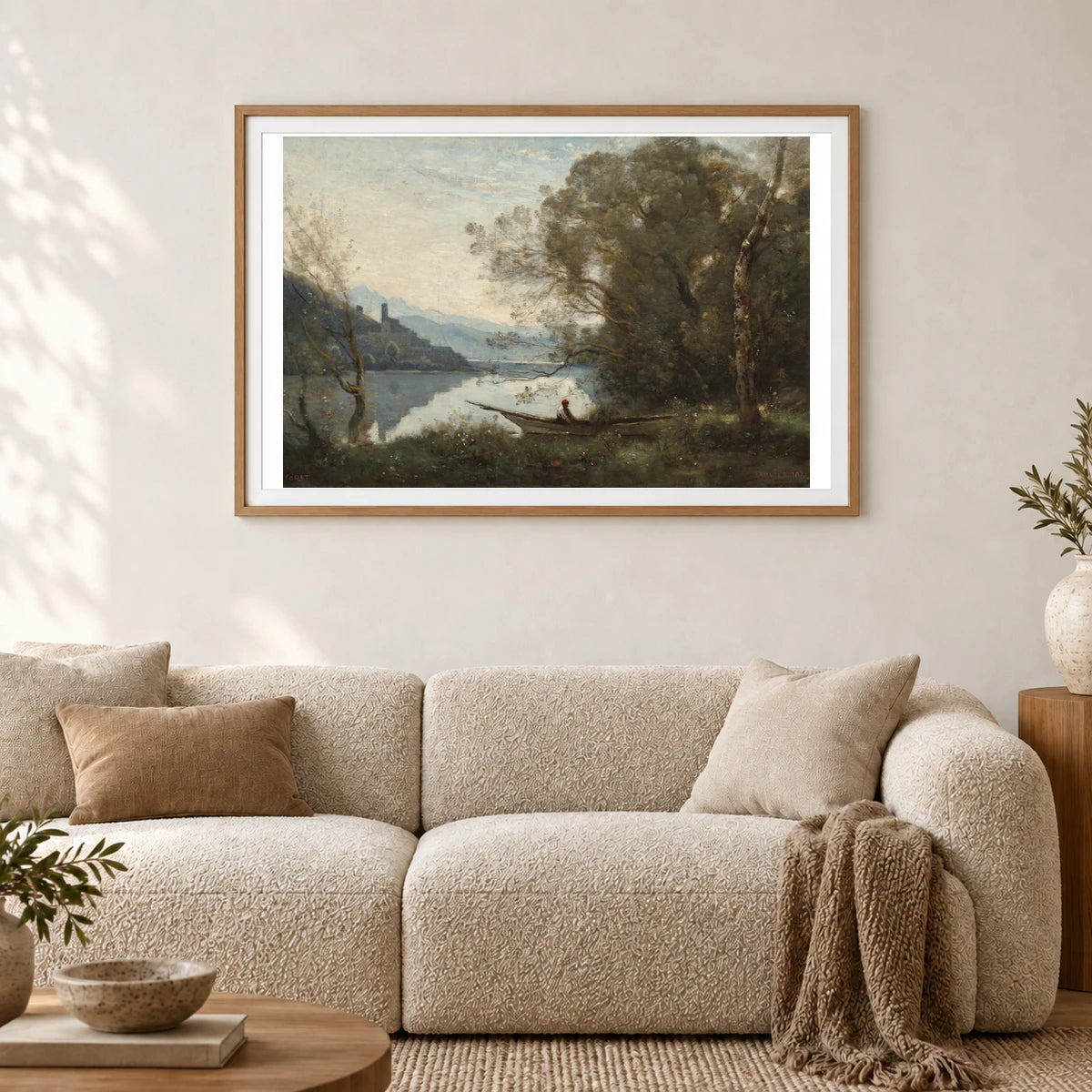 The Moored Boatman Souvenir Of An Italian Lake 2015.19.25 — Famous Paintings shown in a styled interior