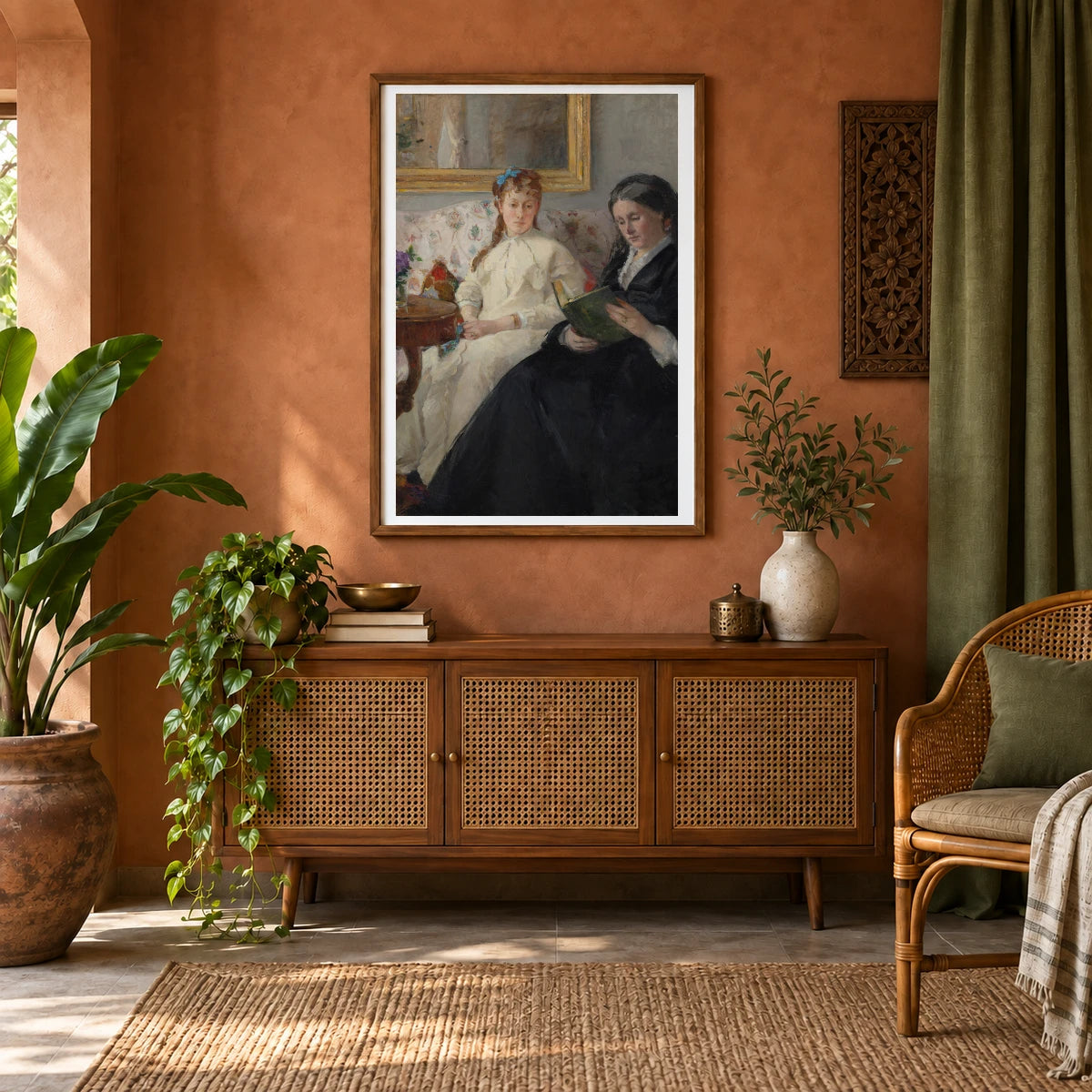 The Mother And Sister Of The Artist 1963.10.186 — Famous Paintings shown in a styled interior