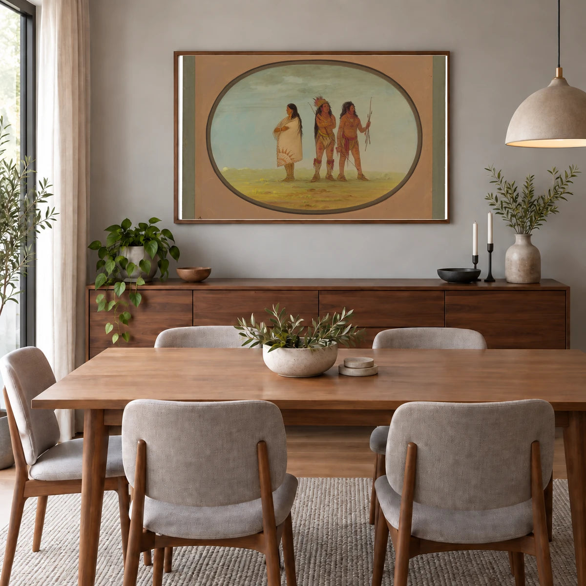 Three Navaho Indians 1965.16.144 — Famous Paintings shown in a styled interior