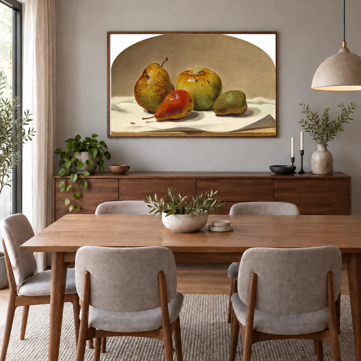Three Pears And An Apple 2003.152.1 — Famous Paintings shown in a styled interior