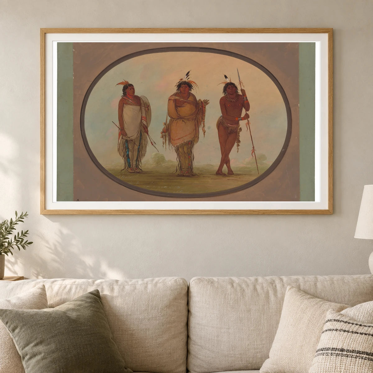 Three Yumaya Indians 1965.16.173 — Famous Paintings shown in a styled interior