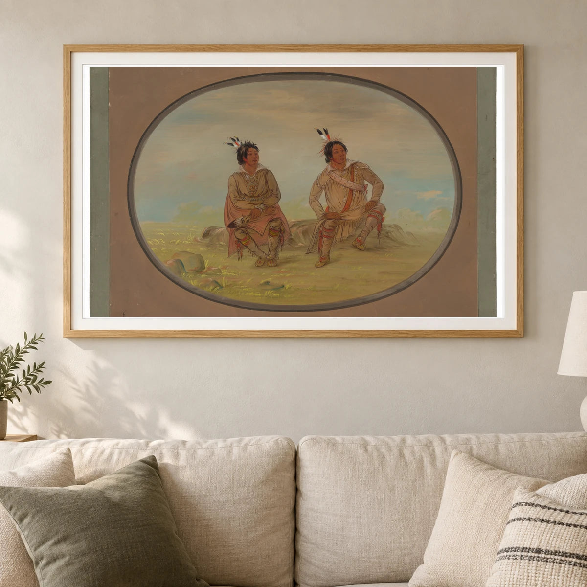 Two Choctaw Indians 1965.16.116 — Famous Paintings shown in a styled interior