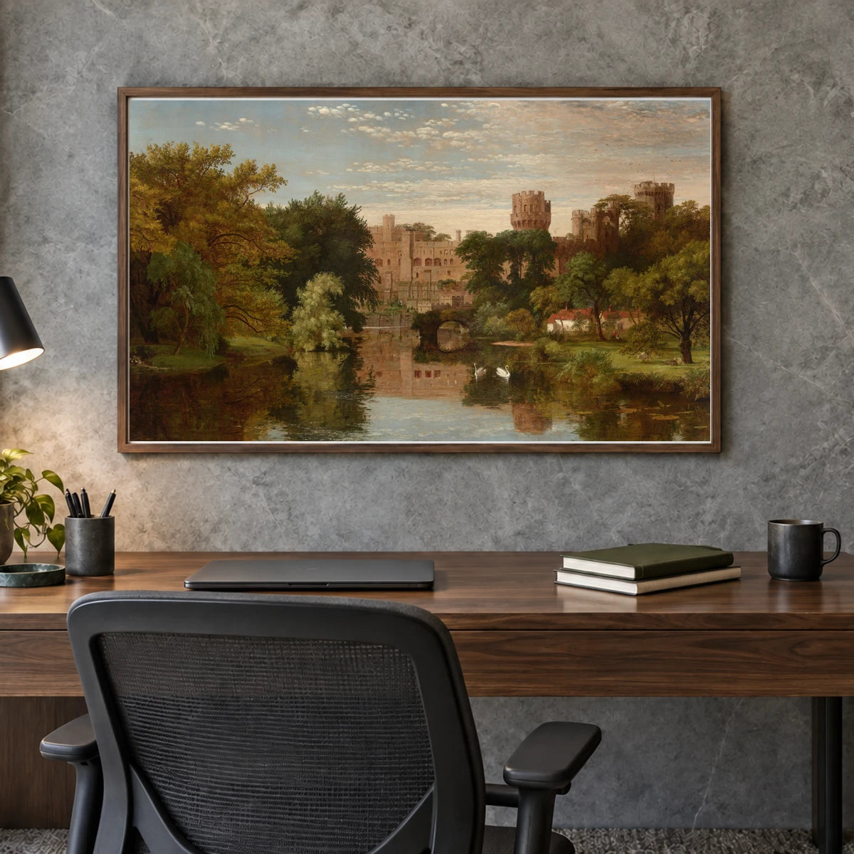 Warwick Castle, England 1991.142.1 — Famous Paintings shown in a styled interior