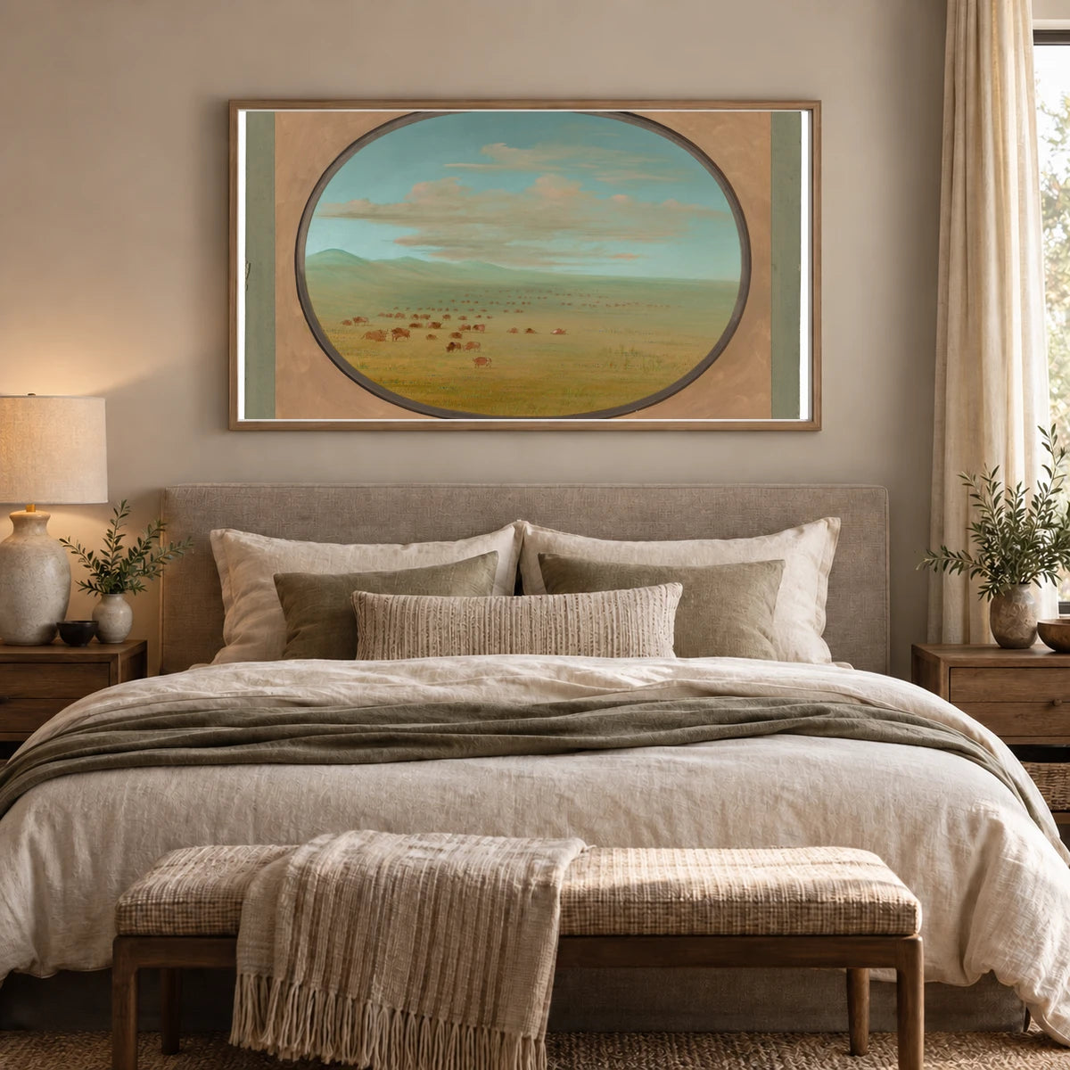 Wild Cattle Grazing On The Pampa Del Sacramento 1965.16.276 — Famous Paintings shown in a styled interior
