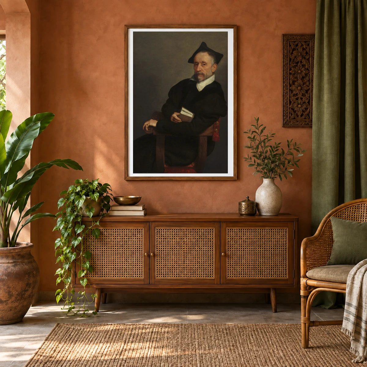 Titian S Schoolmaster 1942.9.45 — Famous Paintings shown in a styled interior