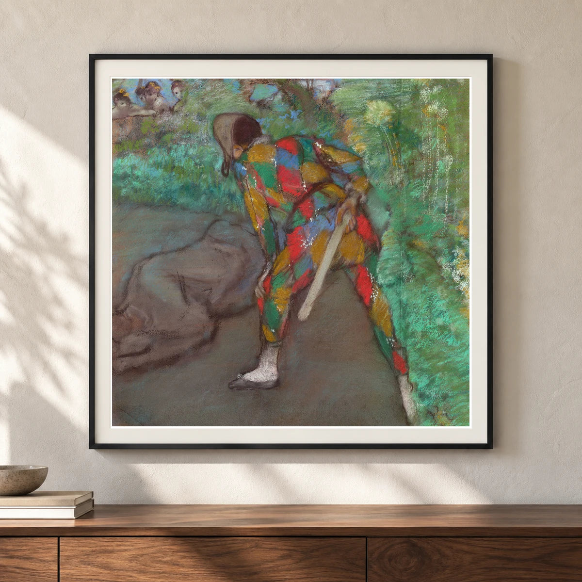 Harlequin — Edgar Degas shown in a styled interior