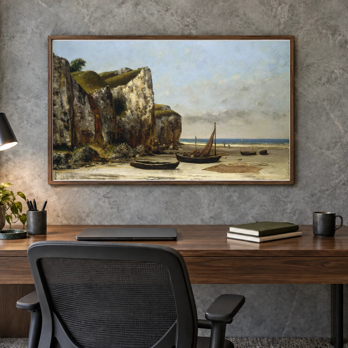 Beach In Normandy (c. 1872 1875) — Modern & Contemporary shown in a styled interior