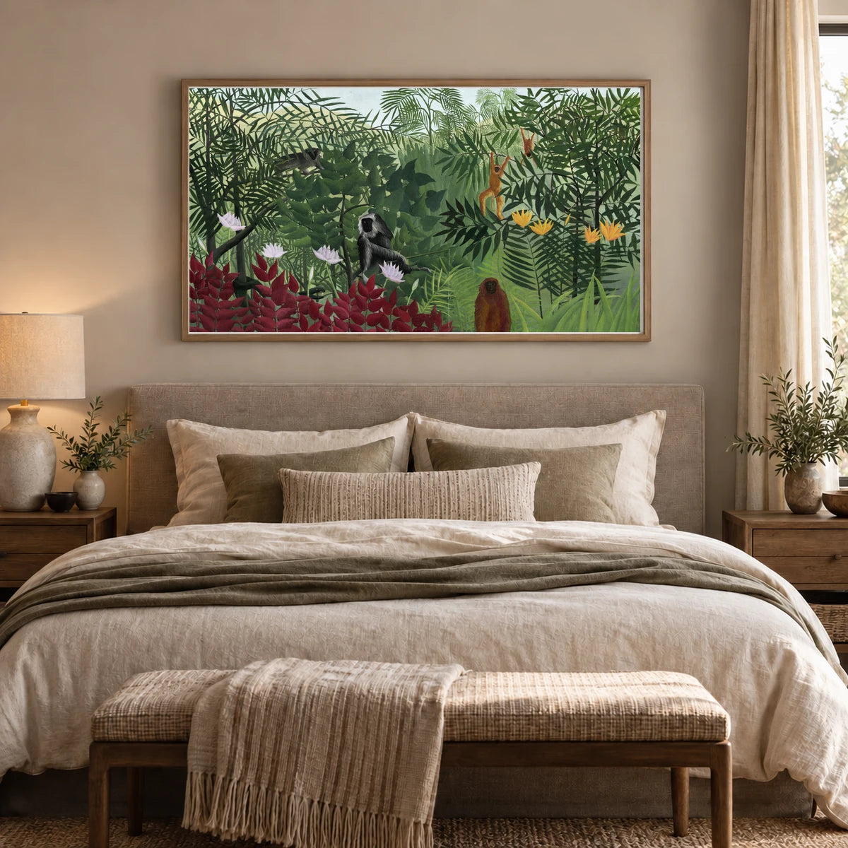 Tropical Forest With Monkeys (1910) — Modern & Contemporary shown in a styled interior
