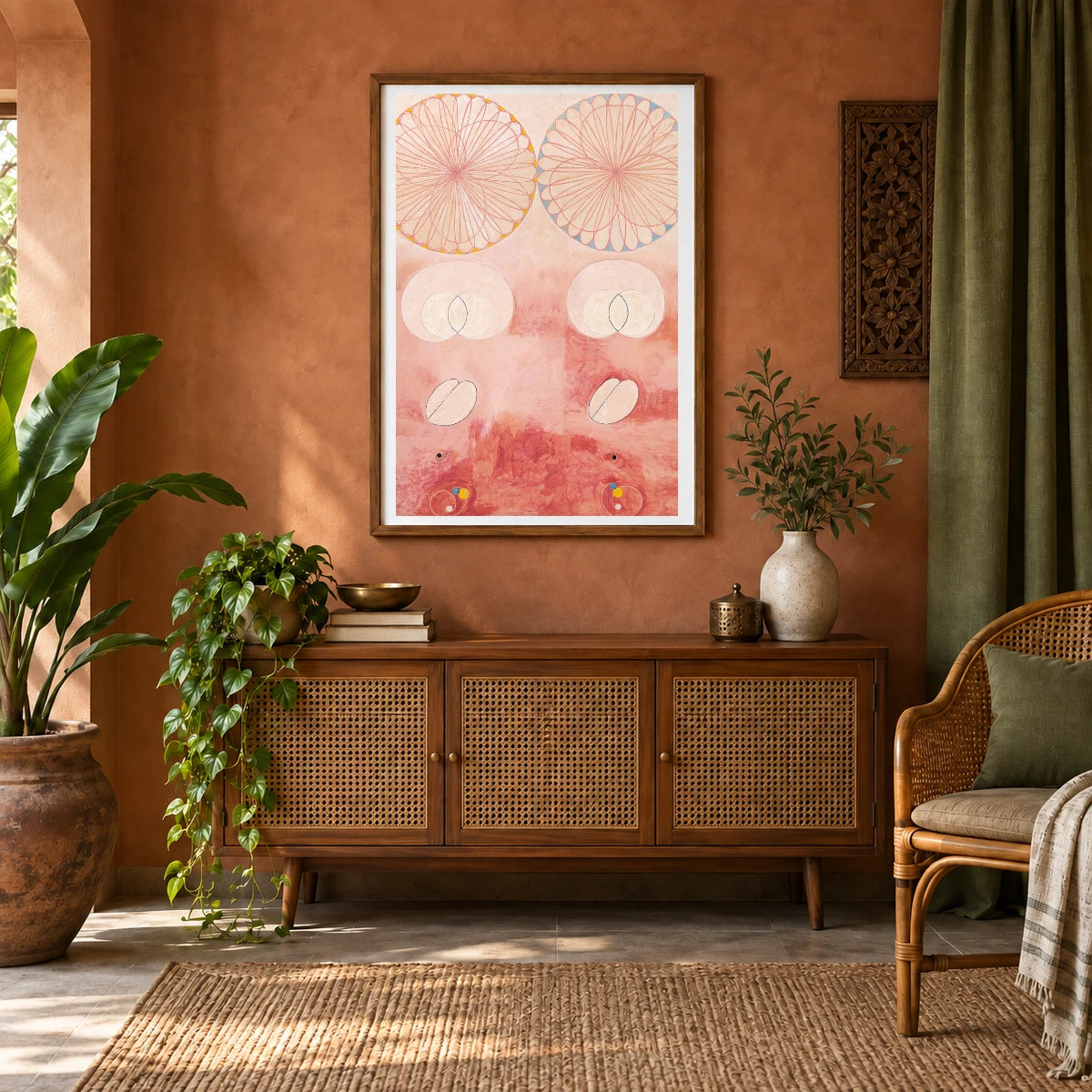 The Ten Largest, No. 9, Old Age (1907) — Hilma af Klint shown in a styled interior
