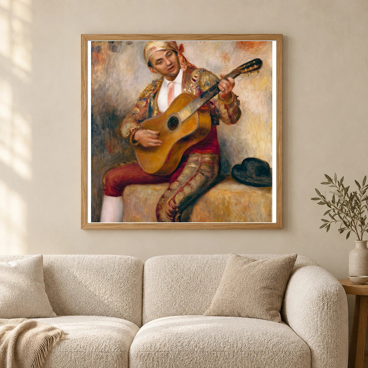 The Spanish Guitarist — Pierre-Auguste Renoir shown in a styled interior