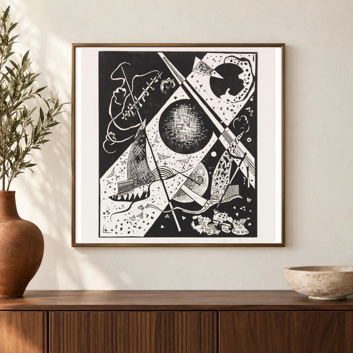 Wassily Kandinsky Kleine Welten Vi (1922) — Wassily Kandinsky shown in a styled interior