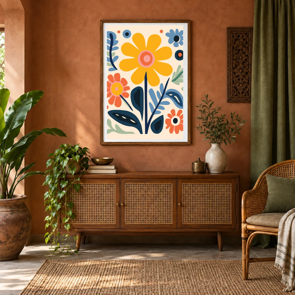 Flower Print XLII — Flower & Botanical Prints shown in a styled interior
