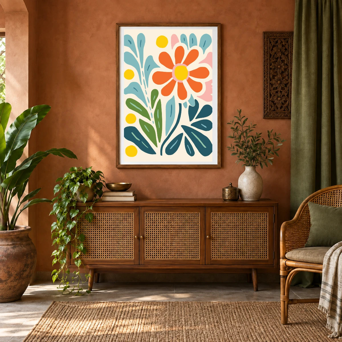 Flower Print CDXXXIV — Flower & Botanical Prints shown in a styled interior