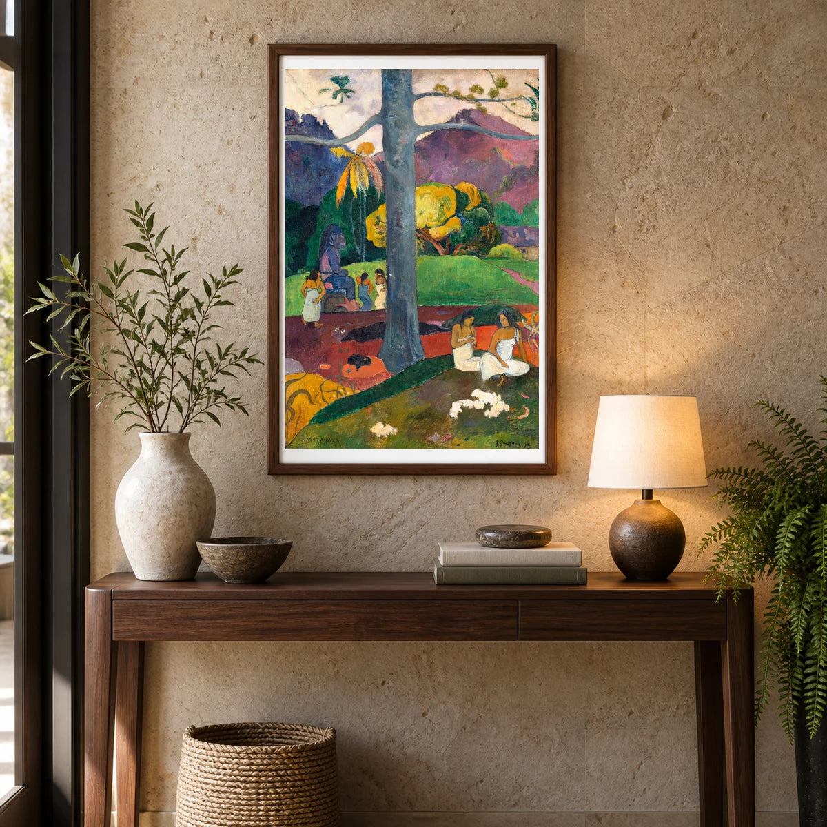 Paul Gauguin S Mata Mua (once Upon A Time) — Neo-Impressionism shown in a styled interior