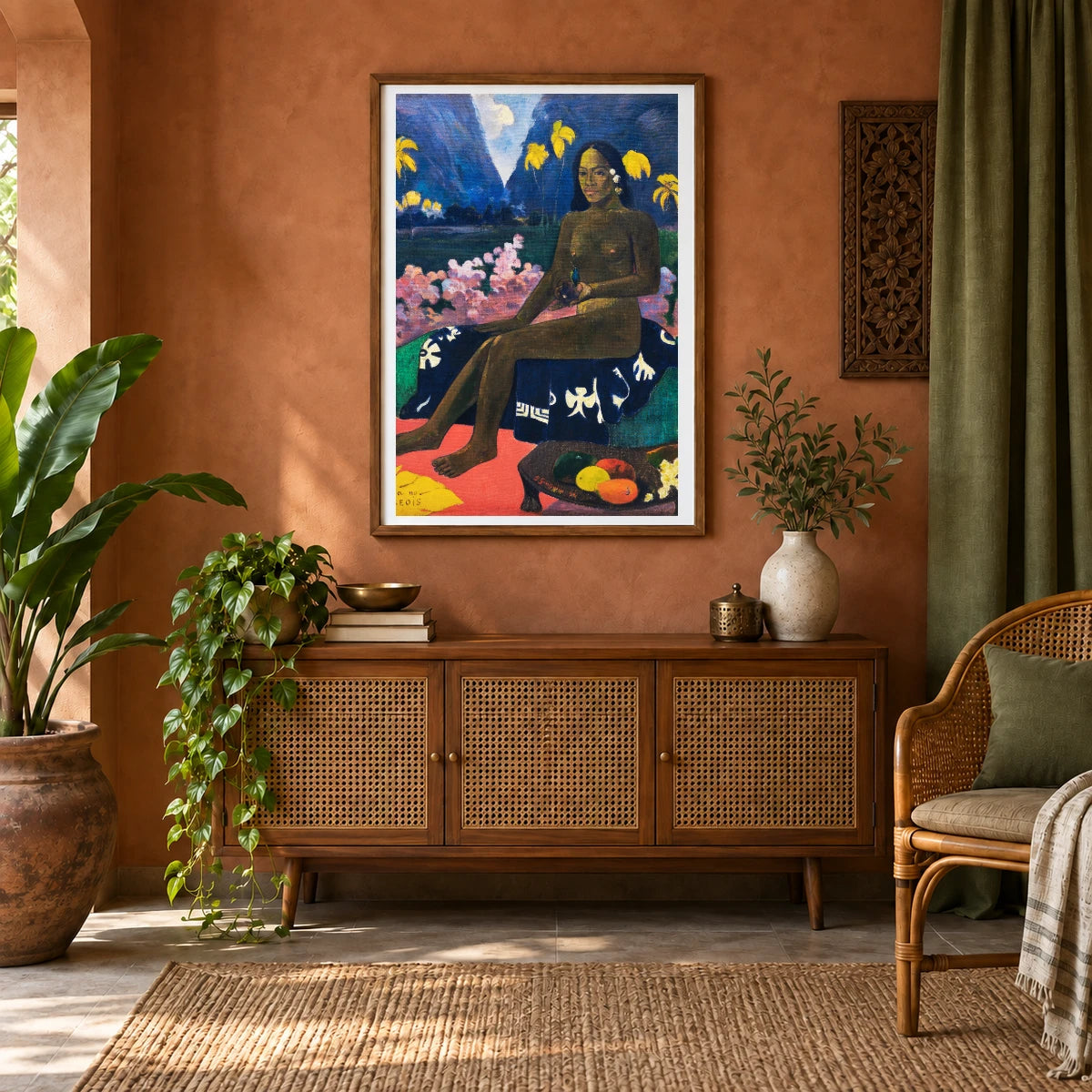 Paul Gauguin S The Seed Of The Areoi — Neo-Impressionism shown in a styled interior