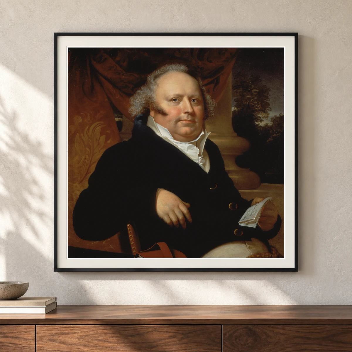Portrait Of Jacob Gerard Koch By Rembrandt Peale — Neoclassicism shown in a styled interior