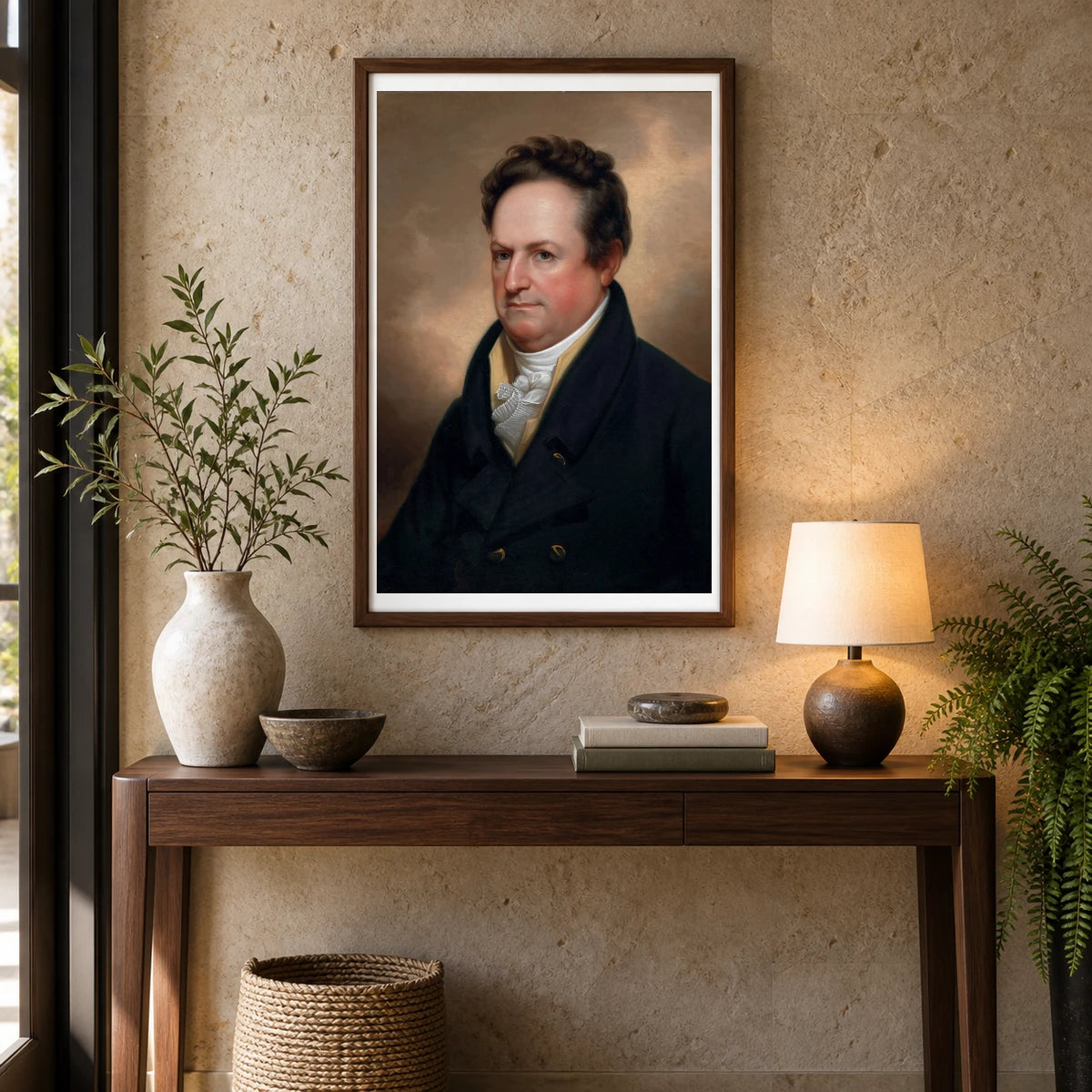Rembrandt Peale S Portrait Of Dewitt Clinton — Neoclassicism shown in a styled interior