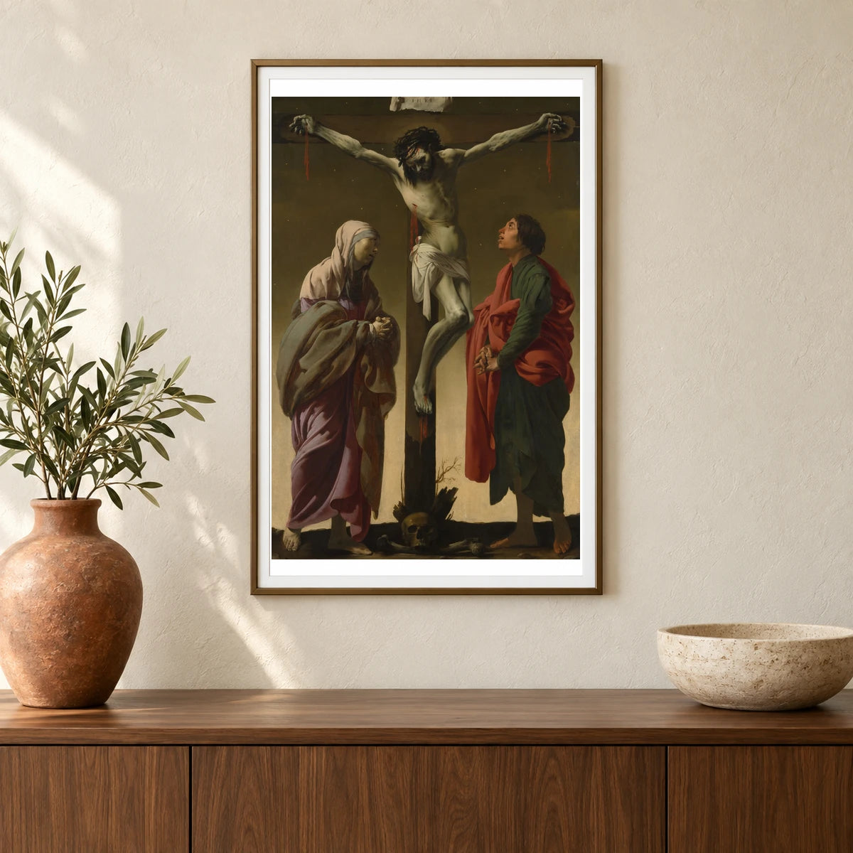 Crucifixion Of Jesus — Classical Art shown in a styled interior