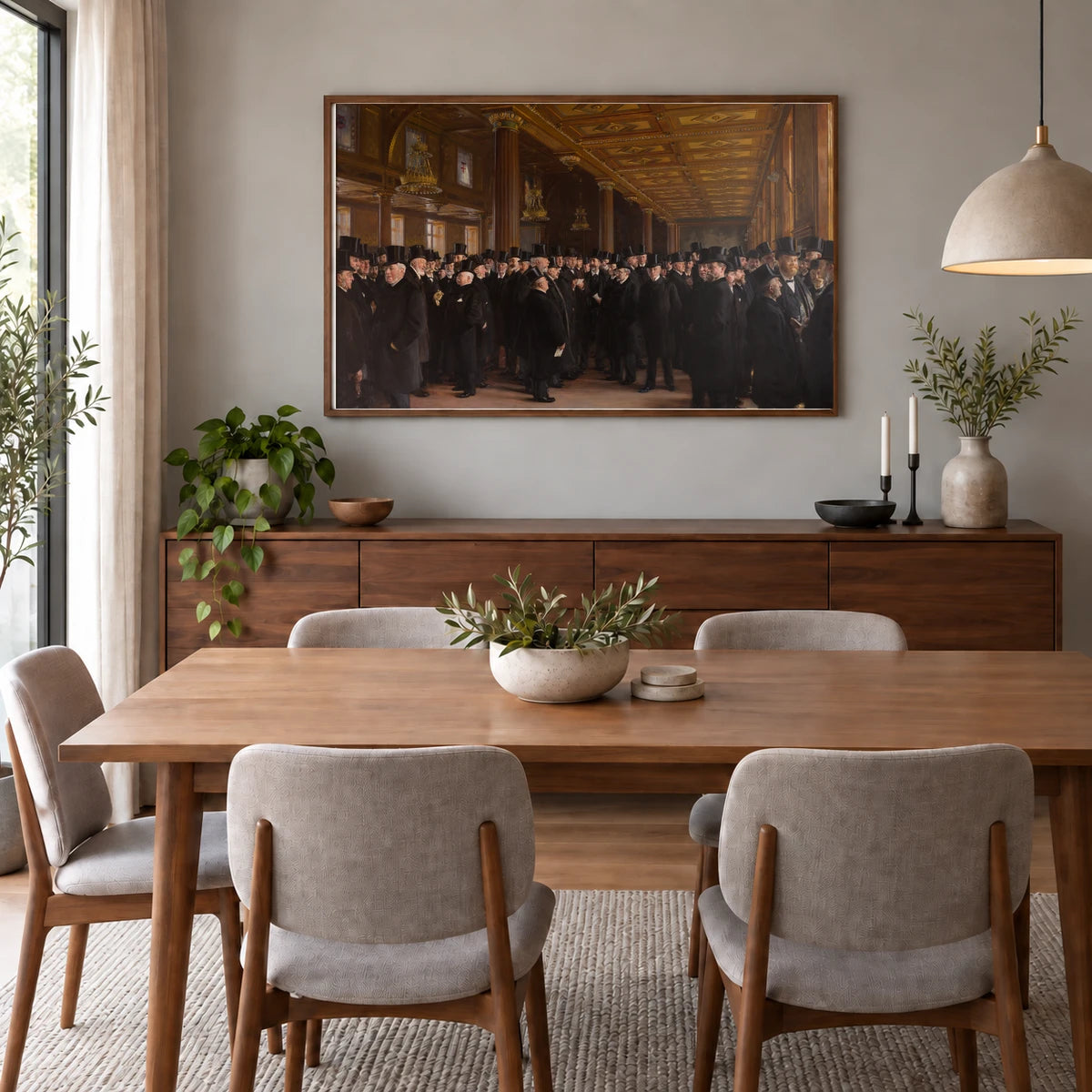 Dansk Fra Københavns Børs Maleri Af P.s. Krøyer Fra — Classical Art shown in a styled interior