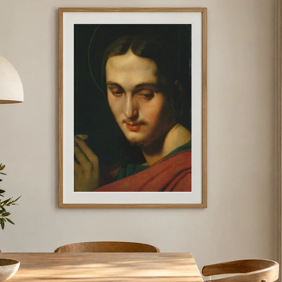 Head Of Saint John The Evangelist By Jean Auguste Dominique Ingres — Classical Art shown in a styled interior