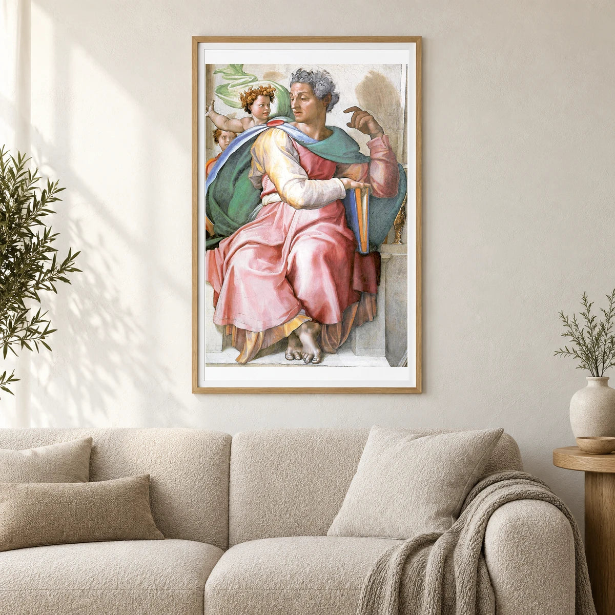 Michelangelo Buonarroti S Isaiah (1508–1512) Famous Painting — Classical Art shown in a styled interior
