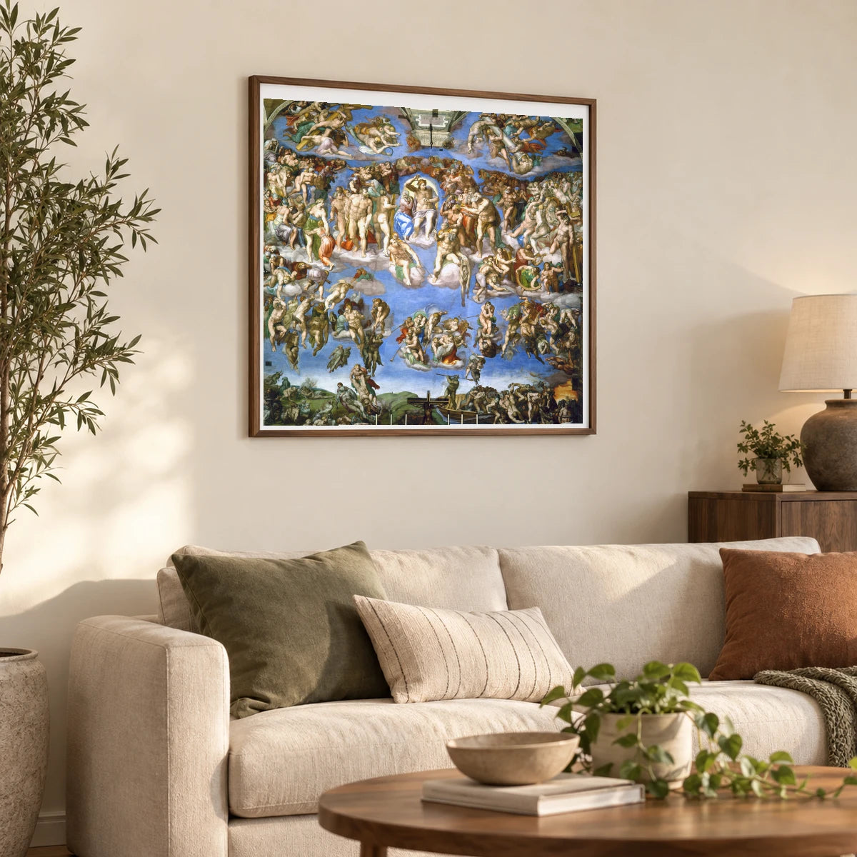 Michelangelo Buonarroti S The Last Judgment — Classical Art shown in a styled interior