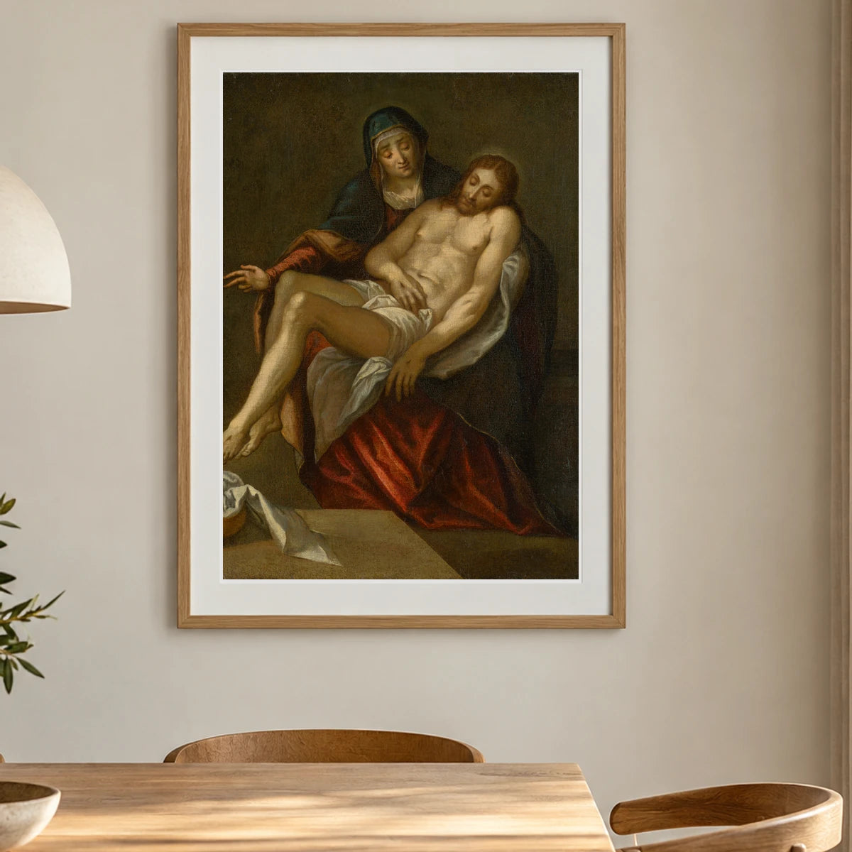 Pieta, Italian Master — Classical Art shown in a styled interior
