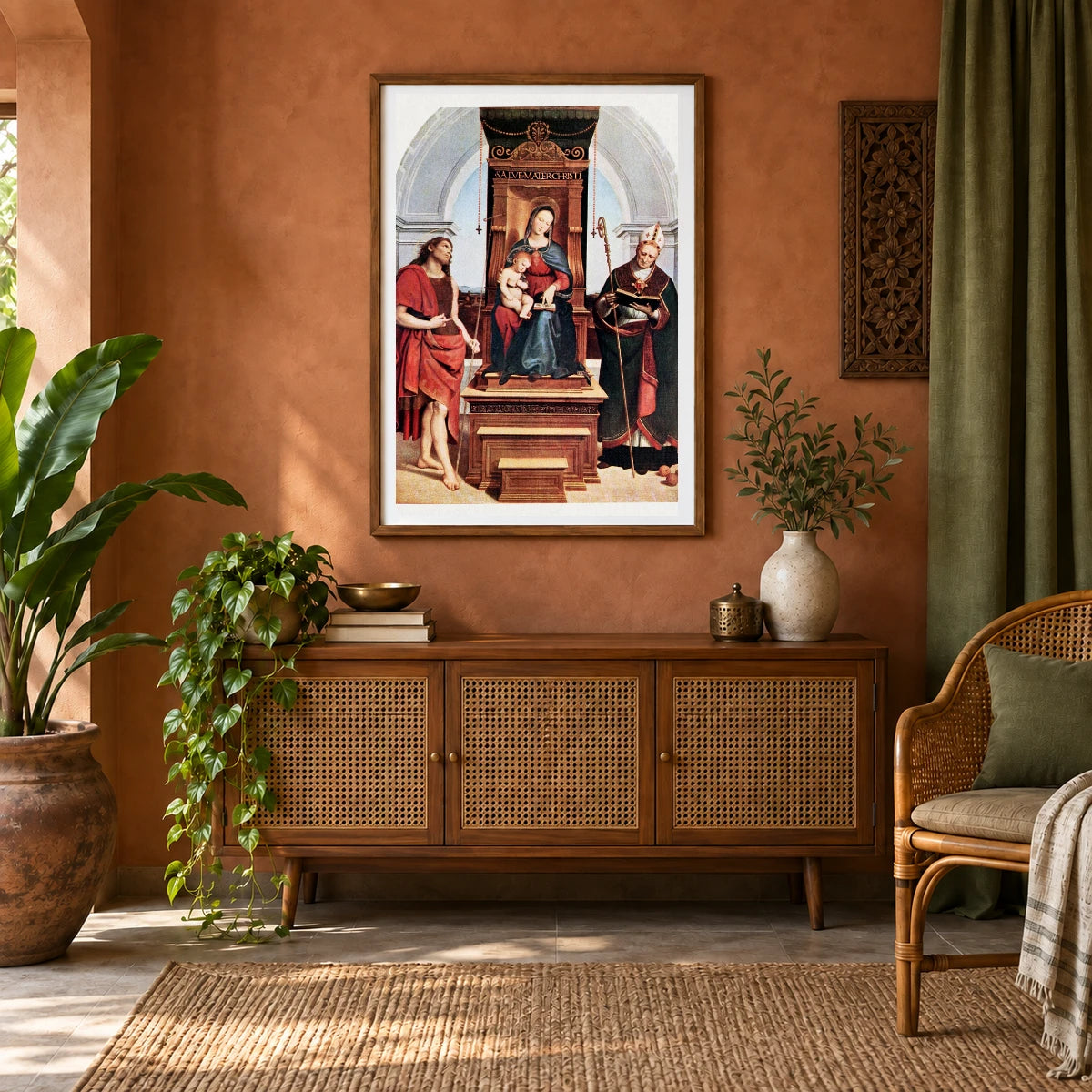 Raphael S Ansidei Madonna (1505) Famous — Classical Art shown in a styled interior
