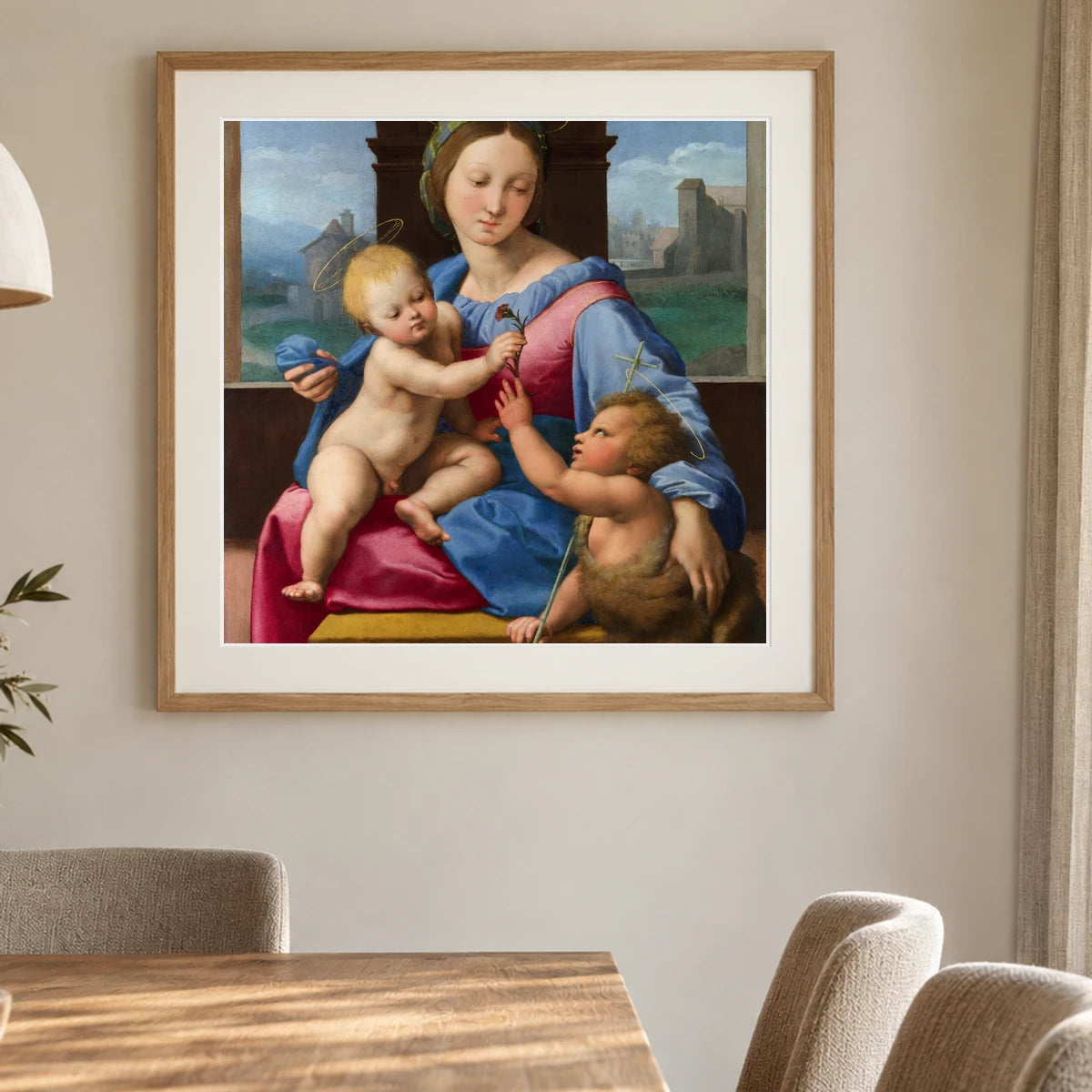 Raphael S The Garvagh Madonna — Classical Art shown in a styled interior