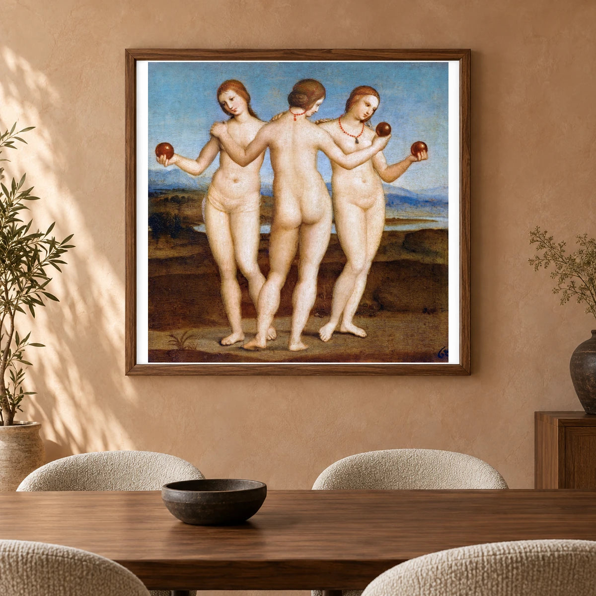 Raphael S Three Graces — Classical Art shown in a styled interior
