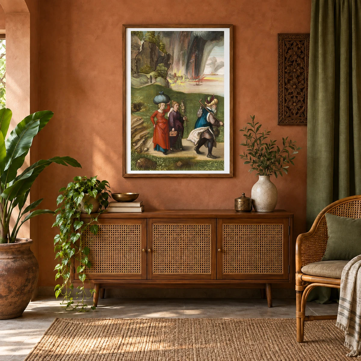 This Scene Is Painted On The Reverse Side Of Dürer S Madonna And Child — Classical Art shown in a styled interior