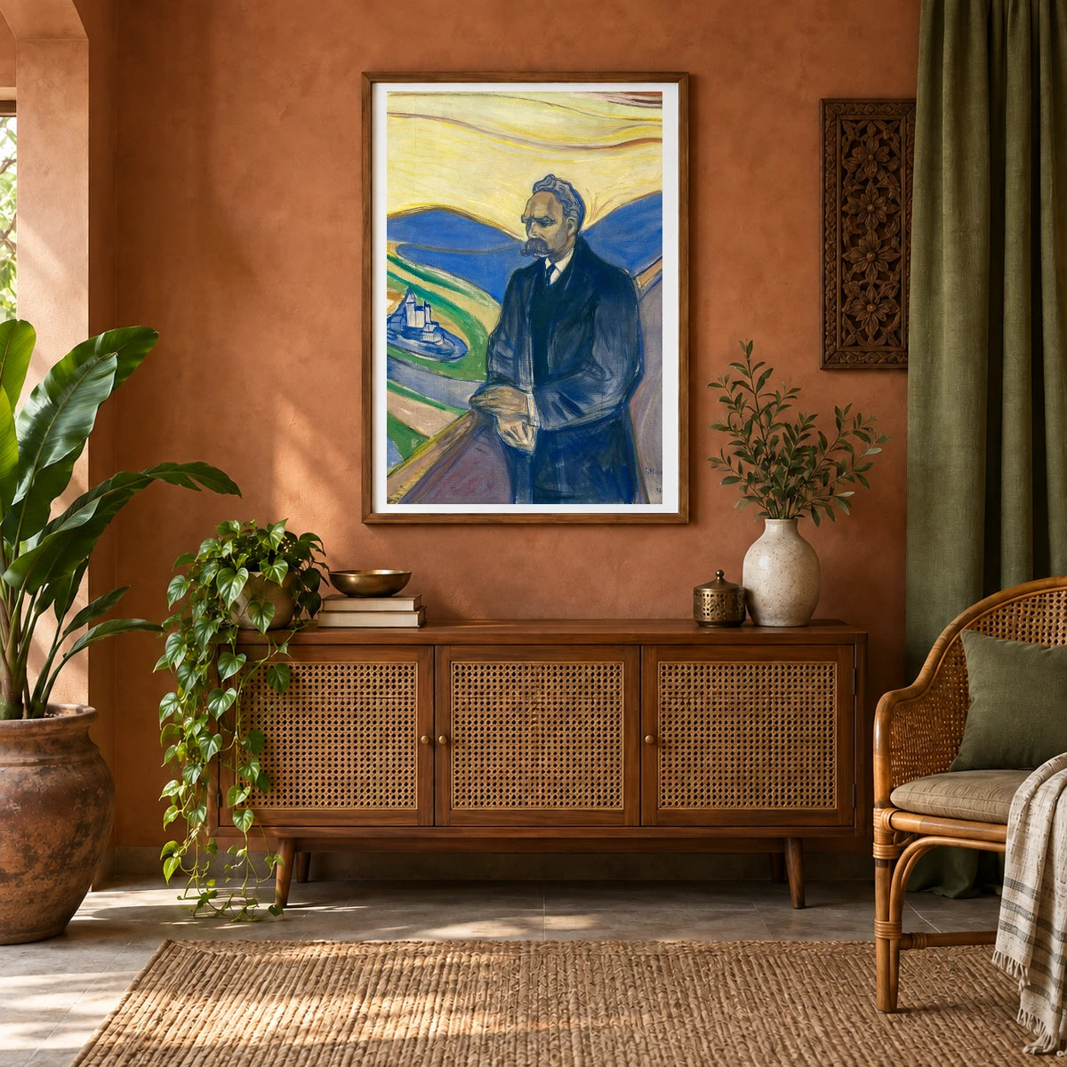 Friedrich Nietzsche (1906) — Edvard Munch shown in a styled interior