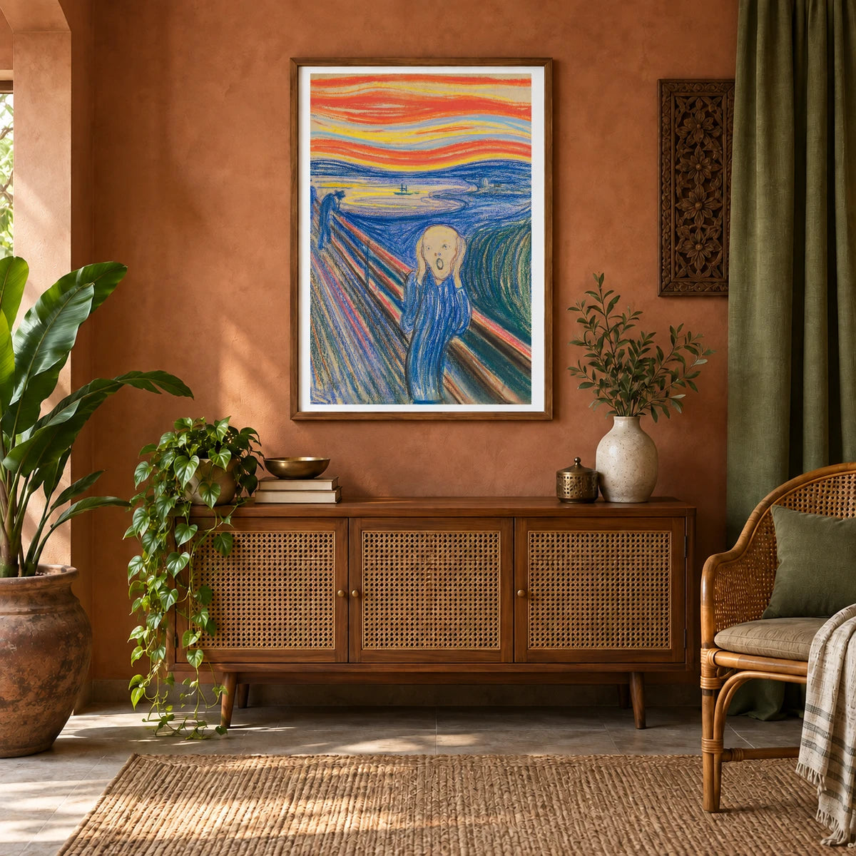 The Scream II — Edvard Munch shown in a styled interior