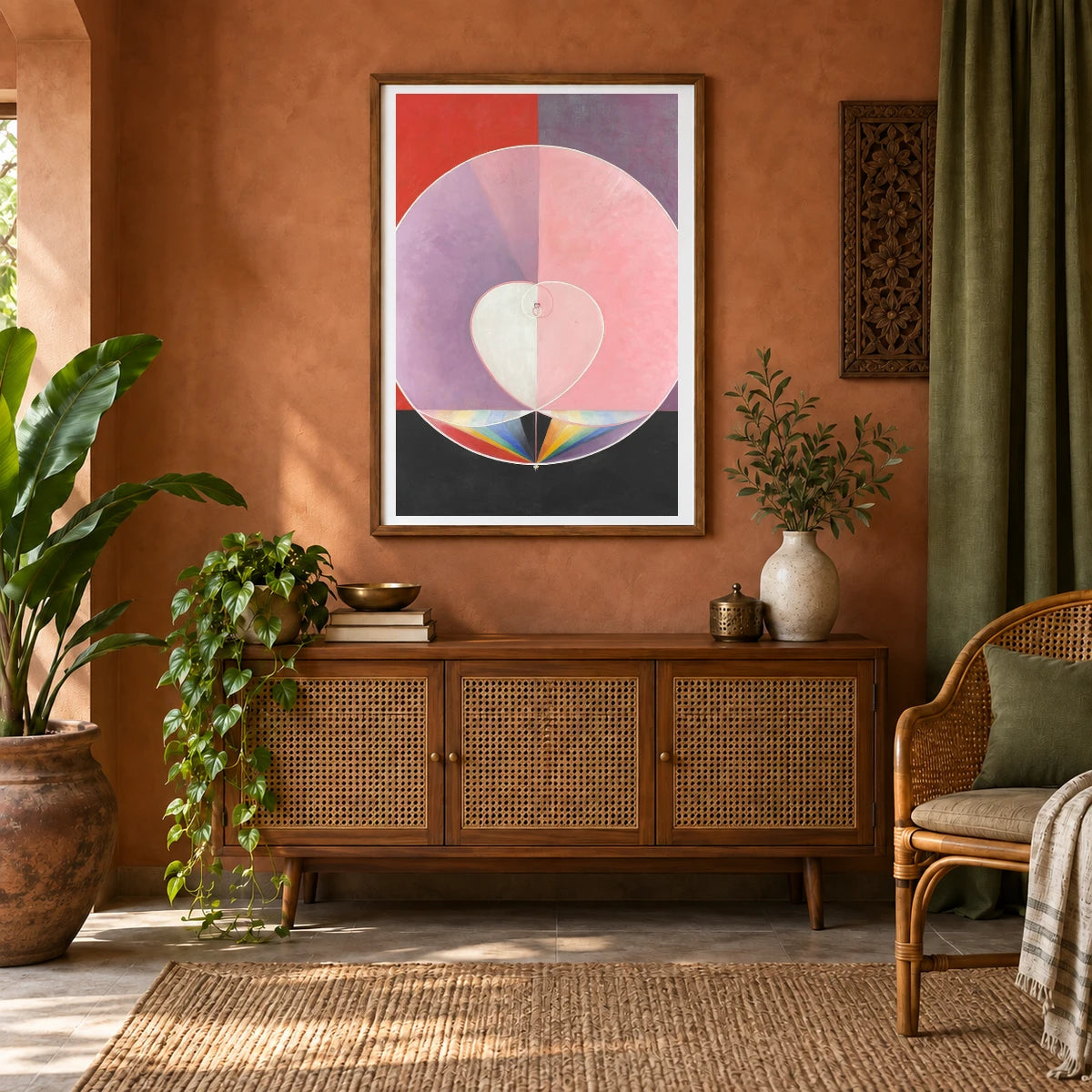 Doves No. 2 (1915) — Hilma af Klint shown in a styled interior