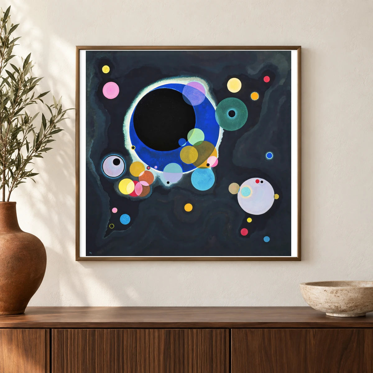 Wassily Kandinsky Several Circles (1926) — Wassily Kandinsky shown in a styled interior