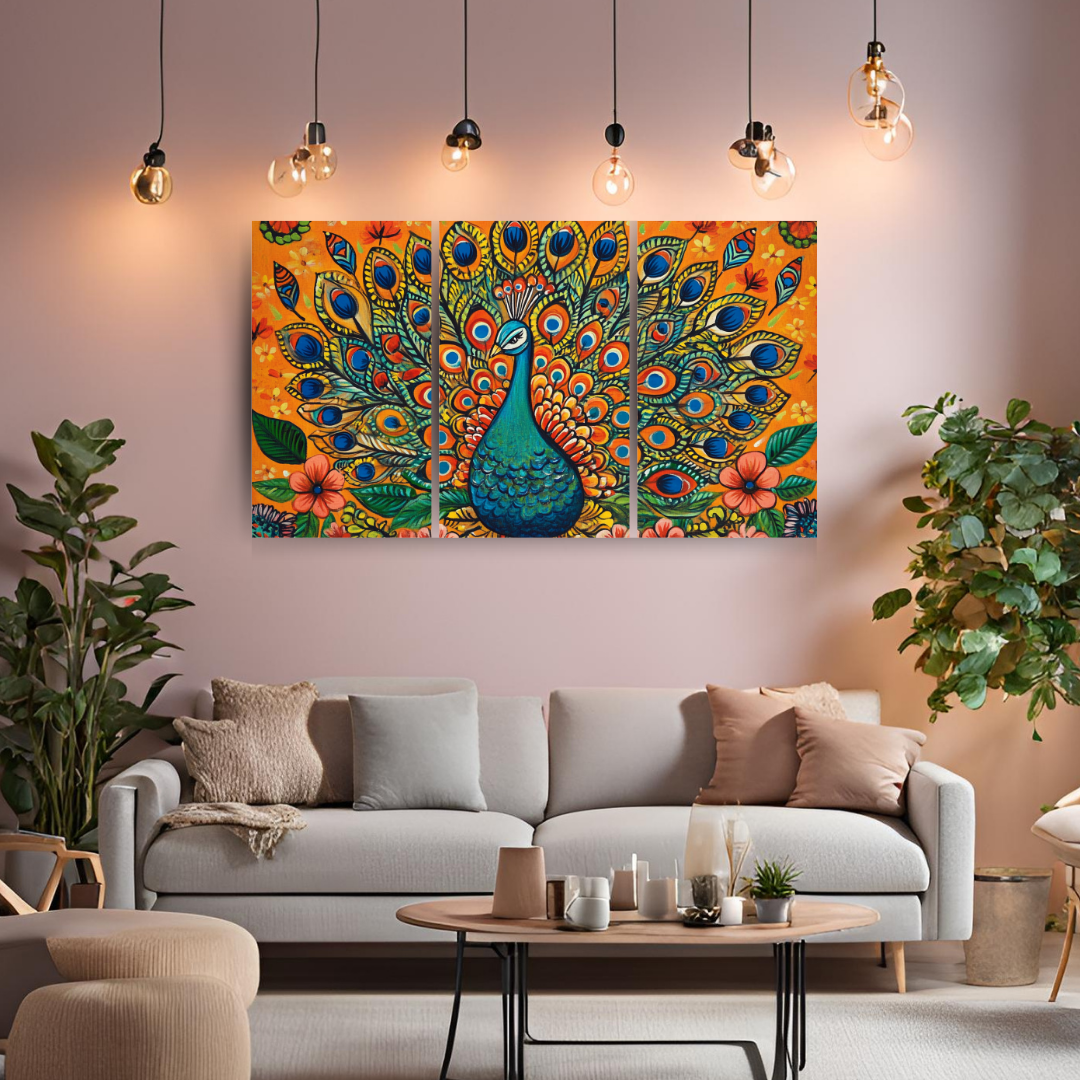 Peacock Motif -  Representing beauty and pride - Indian Folk Artwork