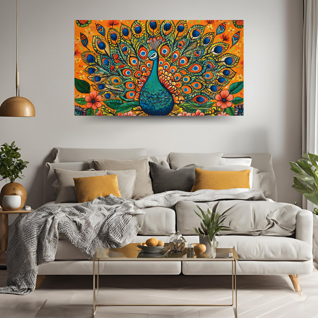 Peacock Motif -  Representing beauty and pride - Indian Folk Artwork