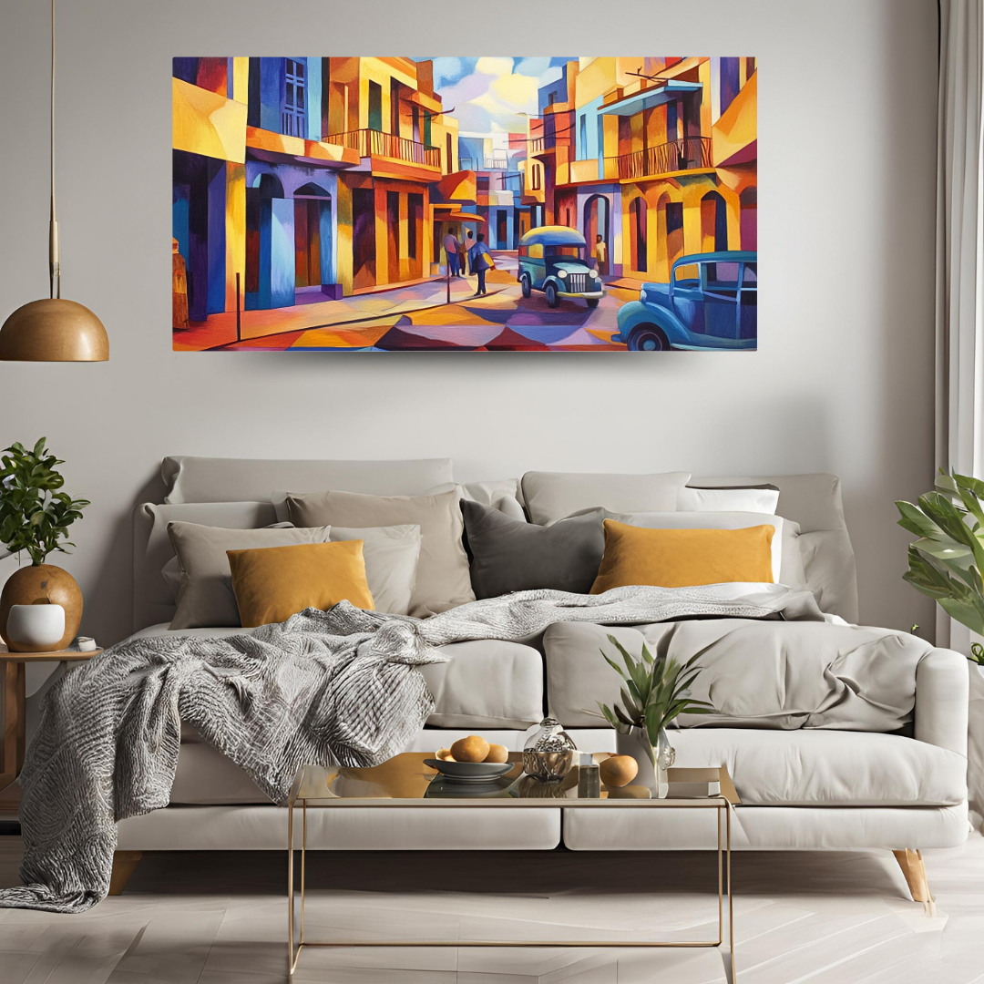 Indian Street Scene 2: Vibrant colors, bustling energy - Cityscapes
