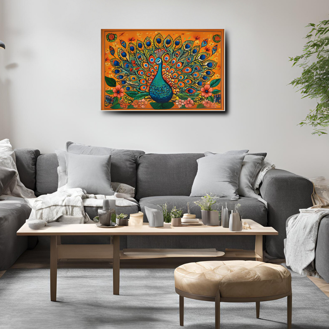 Peacock Motif -  Representing beauty and pride - Indian Folk Artwork