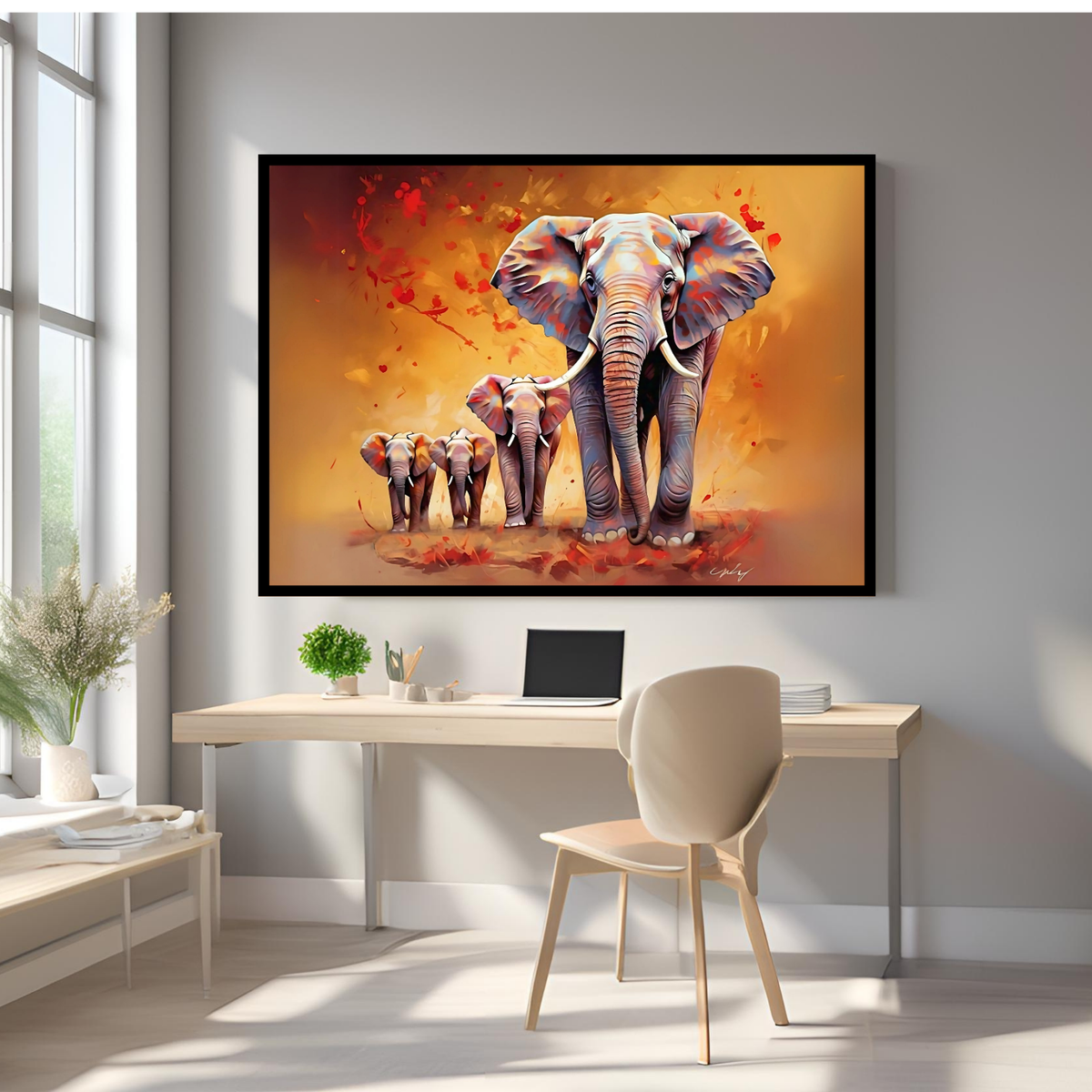 Elephant Family - Vastu Inspired Art
