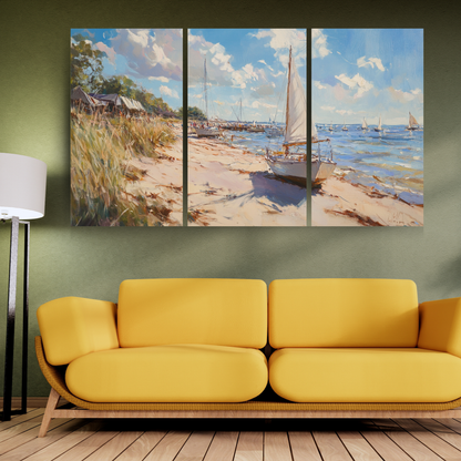 Summer in the Hamptons: Beach scenes, sailboats, and warm sunlight - Landscapes