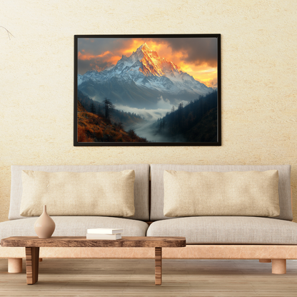 Himalayan Dawn: Snow-capped Mountains, Golden light, and Misty atmosphere - Landscapes