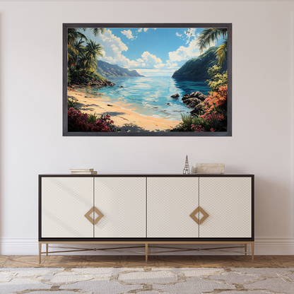 Tropical Oasis 2: Vibrant colors, palm trees, and serene water - Landscapes