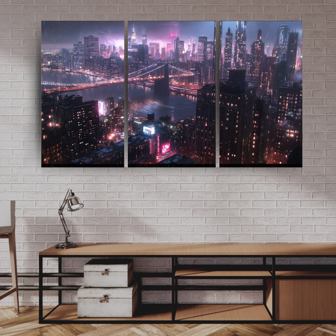 New York Cityscape: Skyscrapers, Brooklyn Bridge, and vibrant energy