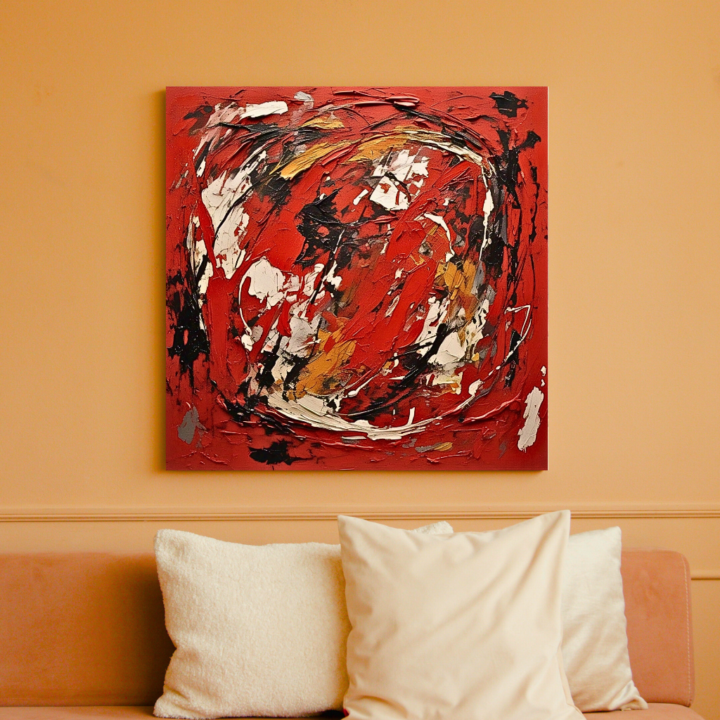 Scarlet Vortex (Inspired by Indian Red Ground) -  Abstract Art
