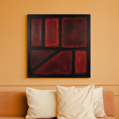 Seven Darks in Red-  Abstract Art