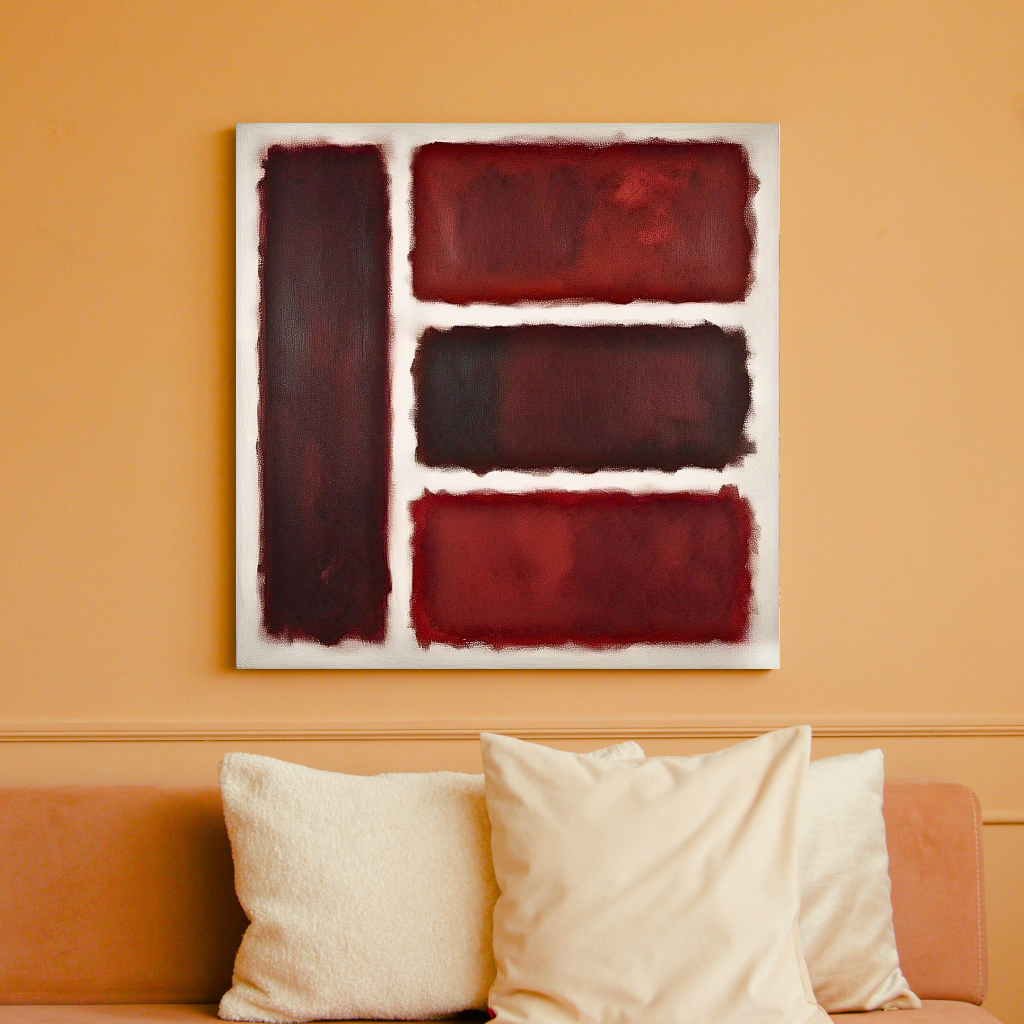 Four Darks in White II -  Abstract Art