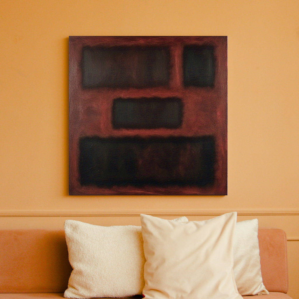 Four Darks in Red-  Abstract Art